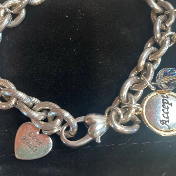 Brighton Retired 2006 Power of Pink Silver Charm Bracelet EUC - Picture 9 of 9